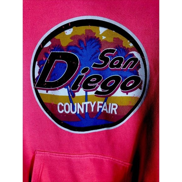 San Diego California Womens Adult Size XL Pink Pullover Hoodie Sweatshirt - Picture 3 of 8